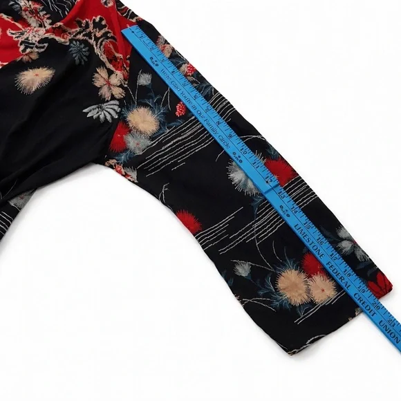 Citron Santa Monica Black Floral Silk Kimono Jacket – EUC – L/XL – MSRP $289 - Picture 13 of 15